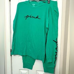 Two piece VS Pink Sweatsuit Size Large